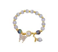 Design Advanced Sense Bracelet papillon pour femme avec perles de transfert, taille unique, Cristal artificiel, Pas de gemme