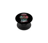 Design Alimente par l'amour Cafe PopSockets PopGrip Adhésif