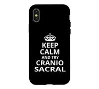 Design Amusant avec Inscription « Keep Calm and Try Craniosacral Therapy » Coque pour iPhone X/XS