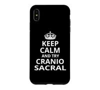 Design Amusant avec Inscription « Keep Calm and Try Craniosacral Therapy » Coque pour iPhone XS Max