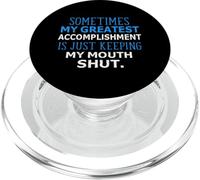 Design Amusant avec Inscription « Keep Mouth Shut » PopSockets PopGrip pour MagSafe