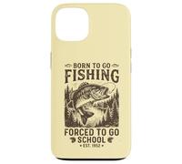 Design Amusant Born to Go Fishing Forced to Go School Coque pour iPhone 13