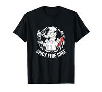 Design Amusant de Barbecue épicé Fire Chef Dragon Cook Chili Pepper T-Shirt