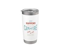 Design amusant de camping, discussion autour du feu de camp, Gobelet isotherme en acier inoxydable double paroi