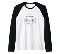 Design Amusant de Camping, Discussion Autour du feu de Camp, Manche Raglan