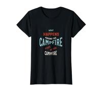 Design Amusant de Camping, Discussion Autour du feu de Camp, T-Shirt Graphique avec Valeur, Femme, Noir, XL