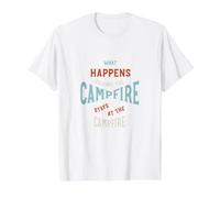 Design Amusant de Camping, Discussion Autour du feu de Camp, T-Shirt Graphique avec Valeur, Homme, Blanc, M
