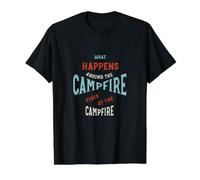 Design Amusant de Camping, Discussion Autour du feu de Camp, T-Shirt Graphique avec Valeur, Homme, Noir, M