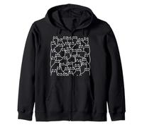 Design Amusant de Chat Noir Foule - Chats Curieux minimalistes Sweat à Capuche