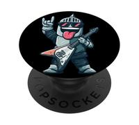 Design Amusant de Chevalier de Guitare rétro Rock PopSockets PopGrip Adhésif