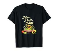 Design Amusant de Chips de Guacamole avec Inscription « I Live I Love I Dip » T-Shirt