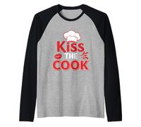 Design Amusant de Cuisine Kiss The Cook Manche Raglan