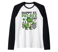 Design Amusant de Dinosaure Pat-Rex pour la Saint-Patrick Manche Raglan