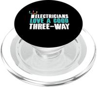 Design amusant de jeu de mots d'électricien à trois voies PopSockets PopGrip pour MagSafe