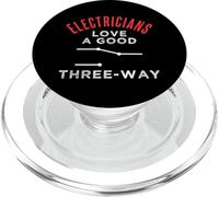 Design amusant de jeu de mots d'électricien à trois voies PopSockets PopGrip pour MagSafe