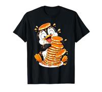 Design Amusant de Pingouin et Pancake Chaos Dessin animé Petit déjeuner T-Shirt