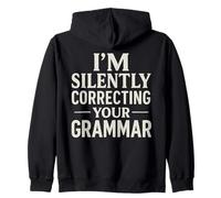 Design Amusant de Police de Grammaire correctrice silencieuse Sweat à Capuche