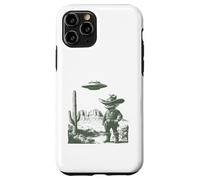 Design Amusant de Rencontre Entre Un Cowboy Extraterrestre et Un ovni dans Le désert Coque pour iPhone 11 Pro