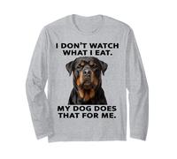 Design Amusant de Rottweiler : Mon Chien Regarde ce Que Je Mange Manche Longue