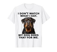 Design Amusant de Rottweiler : Mon Chien Regarde ce Que Je Mange T-Shirt