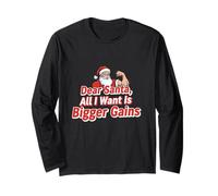 Design Amusant « Dear Santa All I Want is Bigger Gains » Manche Longue