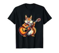 Design Amusant d'écureuil Jouant de la Guitare pour Les Amateurs de Musique T-Shirt