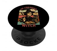 Design Amusant d'halloween The Librarian Witch PopSockets PopGrip Adhésif