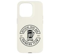 Design amusant du capitaine de l'équipe de plongée officielle Coque pour iPhone 15 Pro