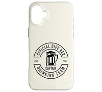 Design amusant du capitaine de l'équipe de plongée officielle Coque pour iPhone 16 Plus