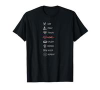 Design Amusant « Eat Priy Train », « Love Study Work Sleep Repeat » T-Shirt
