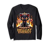 Design Amusant et Mignon de Chat Diable Hellcat Energy Manche Longue