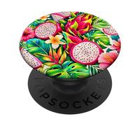 Design Amusant et rétro avec Motif Floral Tropical PopSockets PopGrip Adhésif