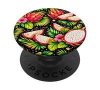 Design Amusant et rétro avec Motif Floral Tropical PopSockets PopGrip Adhésif
