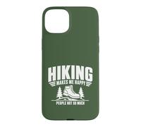 Design Amusant « Hiking Makes Me Happy People Not So Much » Coque pour iPhone 15 Plus
