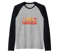 Design Amusant « I Love Barbeque Grilling » Manche Raglan