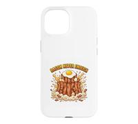 Design Amusant pour Les Amateurs de Petit déjeuner avec Bacon Never Enough Coque pour iPhone 15
