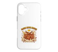 Design Amusant pour Les Amateurs de Petit déjeuner avec Bacon Never Enough Coque pour iPhone 16 Plus