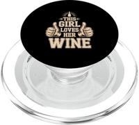Design Amusant pour Les Amateurs de vin « This Girl Loves Wine » PopSockets PopGrip pour MagSafe