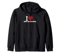 Design amusant rétro « I Love Bosnia and Herzegovina » avec un rouge Sweat à Capuche