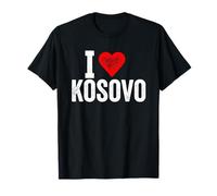 Design amusant rétro I Love Kosovo avec un cœur rouge T-Shirt