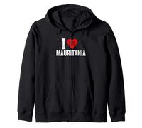 Design amusant rétro I Love Mauritanie avec un cœur rouge Sweat à Capuche