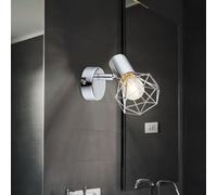 Design Applique Murale Chromée Lampe Salon Cage Lampe Couloir Spot Réglable