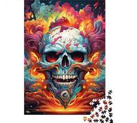 Design Art crâne 1000 Pièces Carton Recyclé Style surréaliste Vibrant Puzzle, Entraînement Concentration, Cadeau Personnalisé & Décor Mural 52x38cm/1000pcs