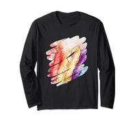 Design Artistique de Quatre Plumes colorées dans Manche Longue