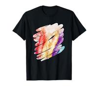 Design Artistique de Quatre Plumes colorées dans T-Shirt