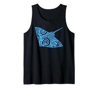 Design Artistique de Raie Manta Tribal Bleu océan Faune Débardeur