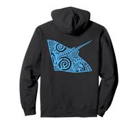 Design Artistique de Raie Manta Tribal Bleu océan Faune Sweat à Capuche