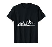 Design Artistique Nocturne de City to Summit Minimal Mountain Skyline T-Shirt