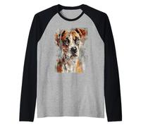 Design Artistique Pictural pour Chien Boxer Beagle Mix Boggle Manche Raglan