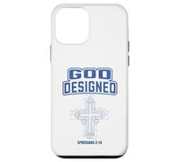 Design athlétique chrétien conçu par Dieu : Croix Bleue Coque pour iPhone 12 Mini